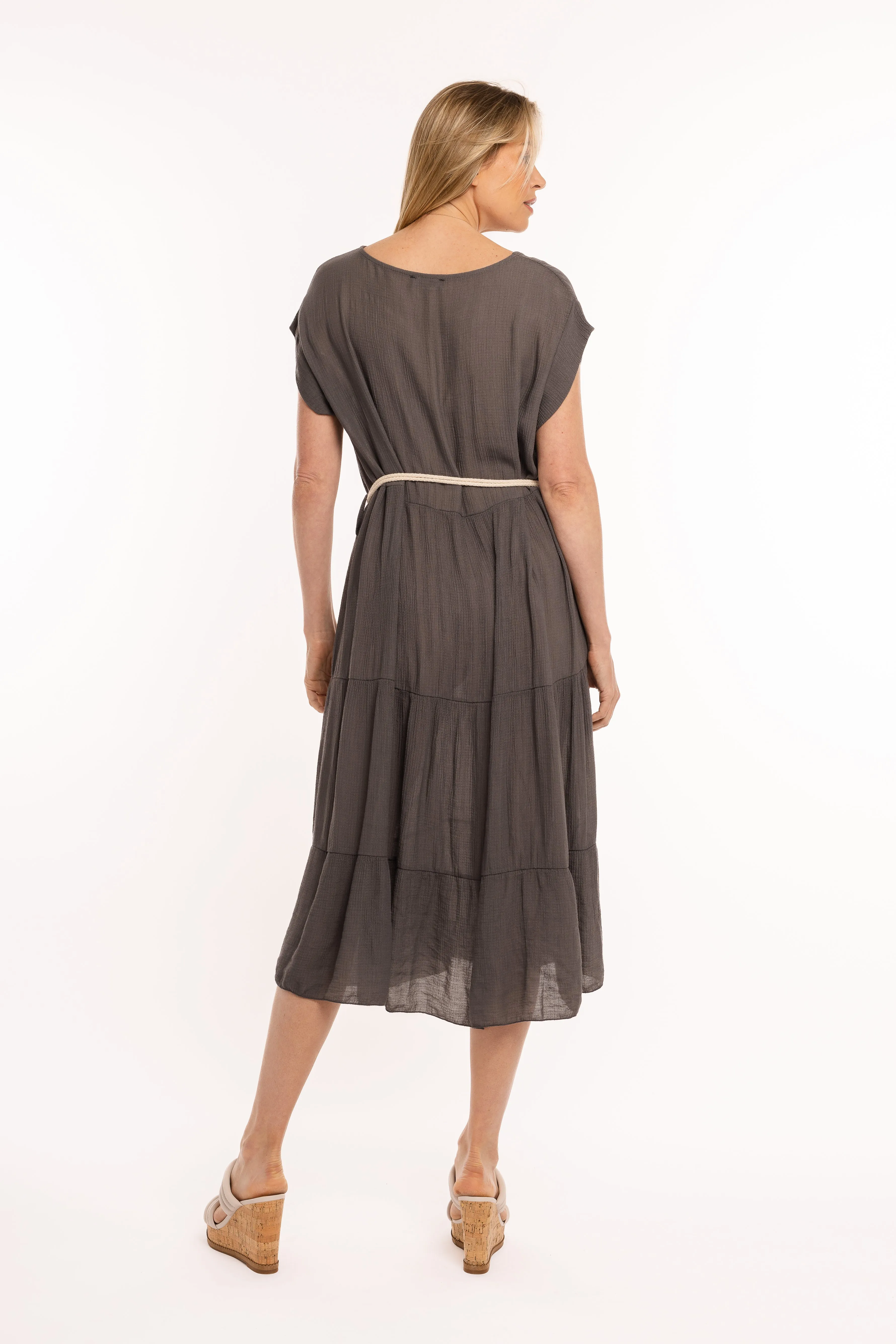 Woven Short Sleeve Dress