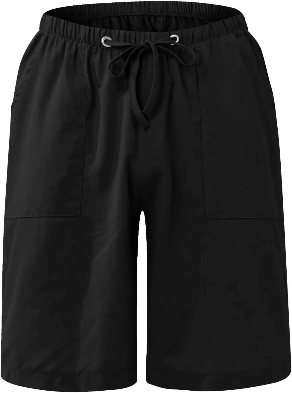 Ymosrh Men's Shorts Fashion Casual Cotton Hemp Drawstring Solid Color Beach Shorts Pants Casual, M-5XL