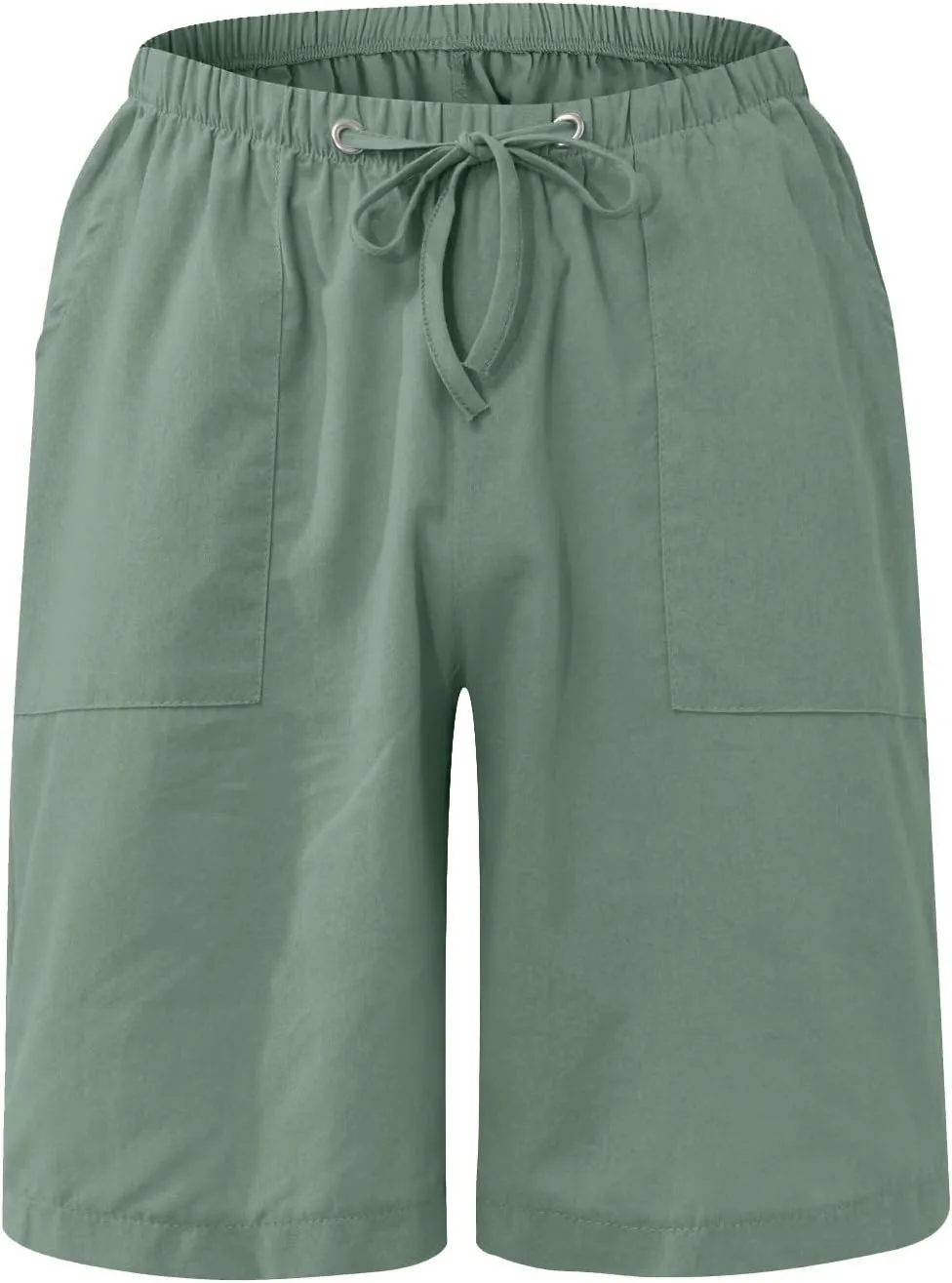 Ymosrh Men's Shorts Fashion Casual Cotton Hemp Drawstring Solid Color Beach Shorts Pants Casual, M-5XL