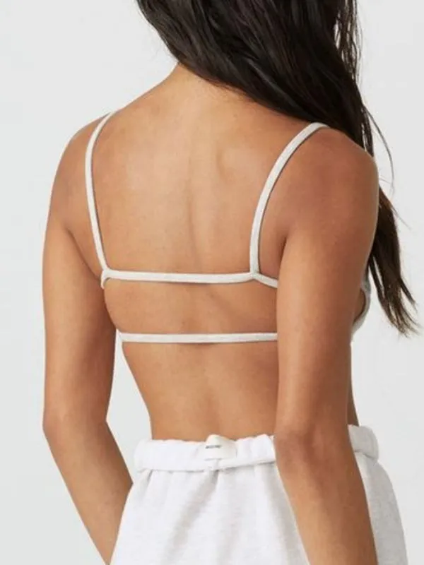 ZASUWA Female Big U Collar Backless Sports Bras